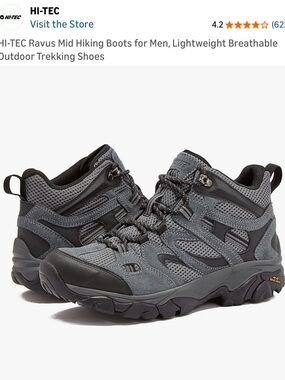 Hi-Tec Men's Gray Mid-Height Hiking Boots